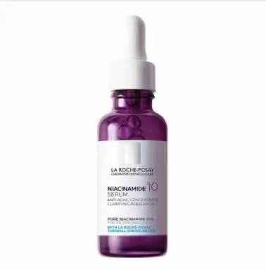 La Roche-Posay Niacinamide 10 Anti-Aging Repair Serum in a Purple Bottle for Skin Renewal